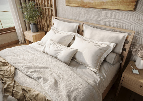 mit Bettkasten, skandinavisches Schlafzimmer MAKS