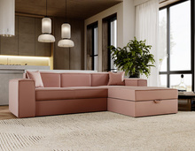 Ecksofa L-form SANTO Rosa Velvet