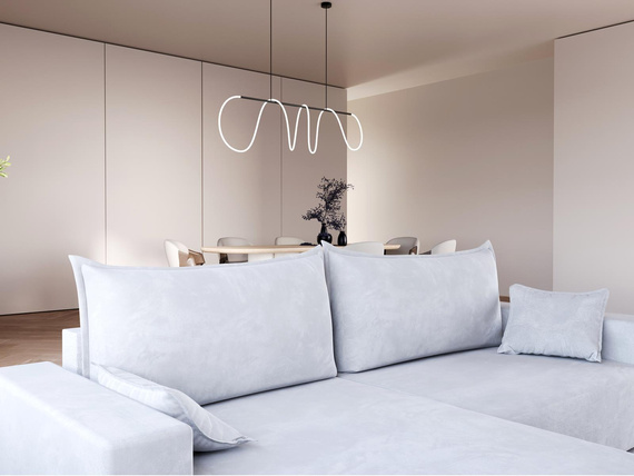 Ecksofa modern 240 cm Schlaffunktion Grau ARNO