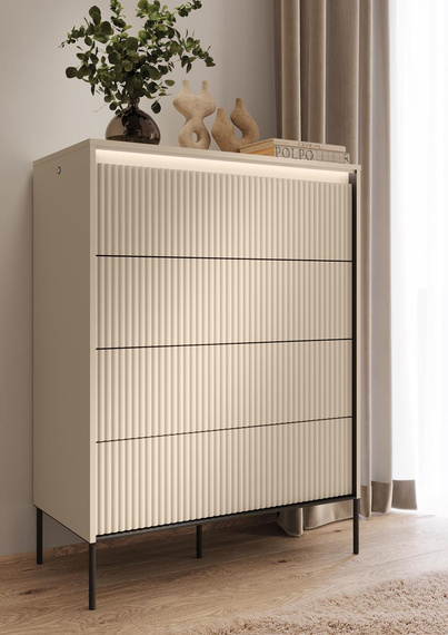 Kommode mit LED-Beleuchtung FLORE Beige