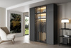 Eleganter Kleiderschrank mit Glasfront Graphit STELLS