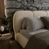 Designerbett mit abgerundeten Formen 140x200 Olivgrün