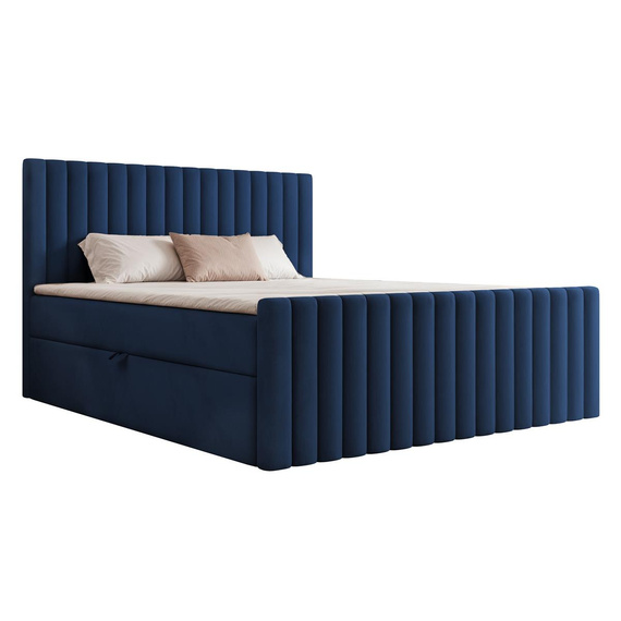 Modernes Boxspringbett mit Bettkasten Blau 160x200 MIAMI ll