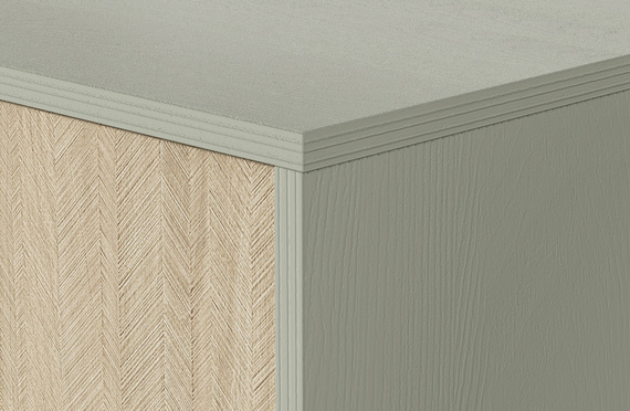 Regal mit zwei Türen MARIA Grün Aluminiumgriffe