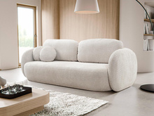 Design Sofa mit Schlaffunktion Hellbeige OLIO