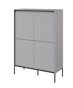 Kommode auf hohen Beinen mit gerifflete Front FLORE Grau