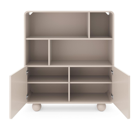 Bücherregal mit runden Füßen 108cm breit Beige ALDOS