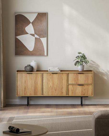 TV-Kommode mit Schubladen Eiche hikora COLGO 