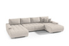 Großes Ecksofa in U-Form für Wohnzimmer MONA Beige