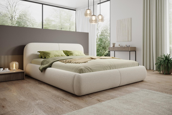 Design Polsterbett Premium 200x200 Hellbeige