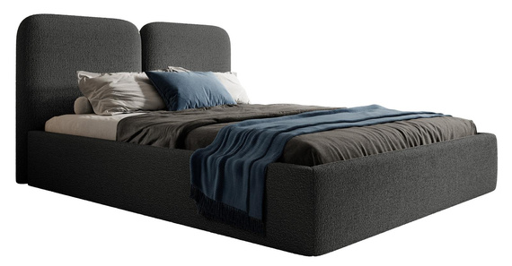 Komfort Polsterbett Bouclé 120x200 Graphit BUBBLE III