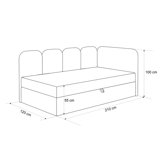 Jugendbett DREAMY Blaum mit Bettkasten modern 