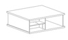 Couchtisch mit Schublade Modern 2 BORDO Eiche Artisan
