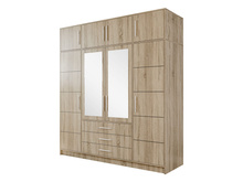 Kleiderschrank mit 4-türen und 3 Schubladen ALEX Eiche sonoma