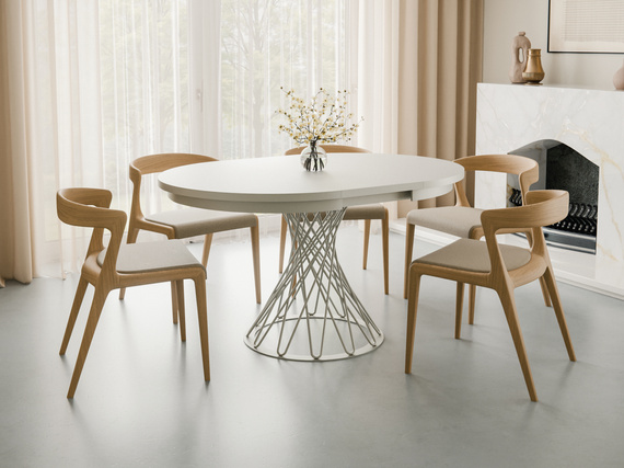 Esstisch LUKO Weiß ausziehbar 100–140 modernes Design