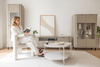 Kommode mit 4 Türen Lamellen Beige STYLS