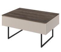 Modern Kaffeetisch Esche dunkel + Schwarz DENI