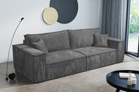 Schlafsofa mit Bettkasten und Cordstoff MONA Gelb