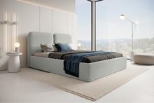 Elegantes Polsterbett Bouclé 120x200 Grau BUBBLE III