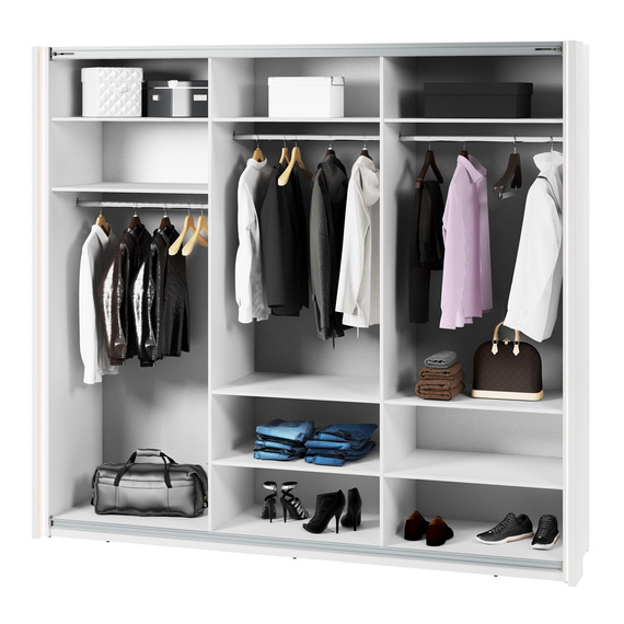 Schwebetürenschrank mit Spiegel LAVIAS Weiß