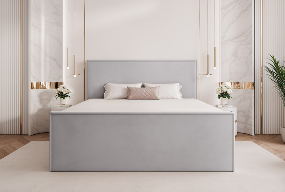 Luxus Boxspringbett mit Bettkasten 120x200 Grau 