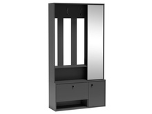 Garderobenschrank für den Flur mit Spiegel ISA Graphit