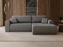 Design Ecksofa Cordstoff Graphit