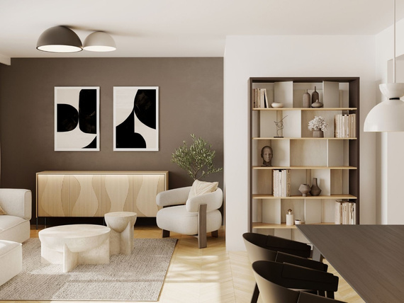 Lamellenoptik TV-Tisch mit hohe Füße WAVE