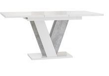 Esstisch Küchentisch MANO Weiß Hochglanz + Stone