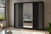 Kleiderschrank MALTA Breite: 240 cm Schwarz + Weiß