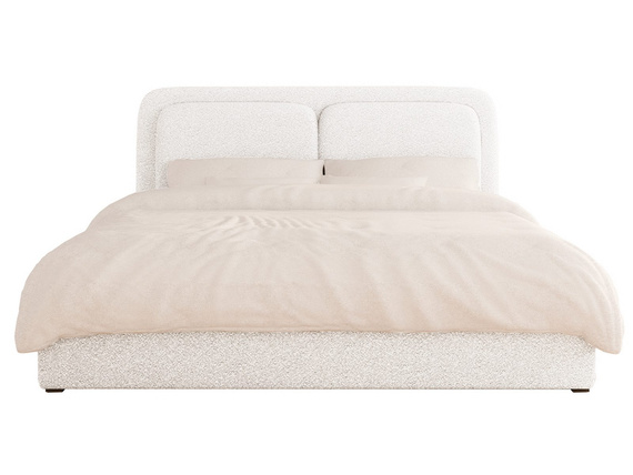 Modernes Weiß Polsterbett mit Holzrahmen 180x200 LEA