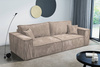 Schlafsofa mit Bettkasten und Cordstoff MONA Hellbraun
