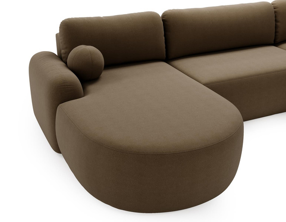 Große Ecksofa U Form OLIO Braun