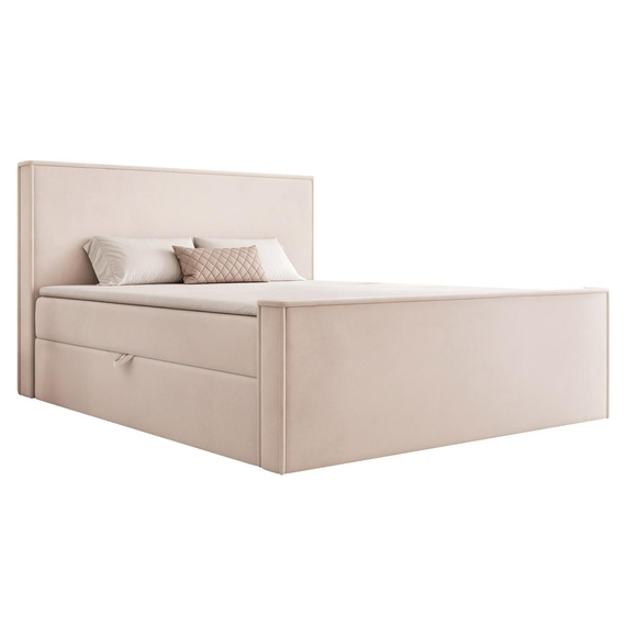 Boxspringbett mit Stauraumfunktion 140x200 Creme