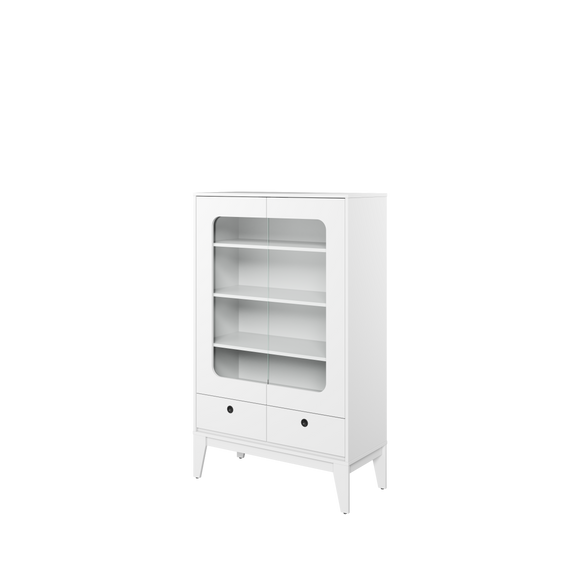 Vitrine mit 2 Schubladen KONO Weiß