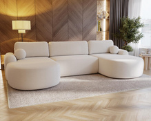 Ecksofa Design U Form OLIO Weiß
