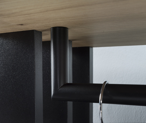 Garderoben-Set DECO mit Kleiderstange Artisan Eiche/Schwarz