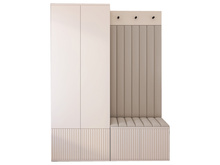 Garderoben-Set mit Sitbank 2 Türen Kaschmir NERO