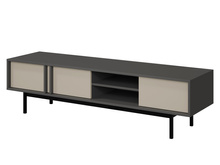 TV-Tisch mit 3 Türen und Hohe Beige/Anthrazit MALTS