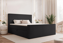 Boxspringbett elegantes Kopfteil 160x200 Schwarz