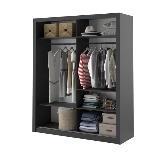 Mehrweckschrank mit Spiegel ARTI 03 Schwarz