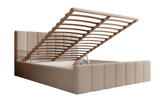 Bett LIVORA Boucle 140x200 Beige