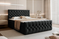 Glamouröses Boxspringbett Schwarz 180x200 MIAMI