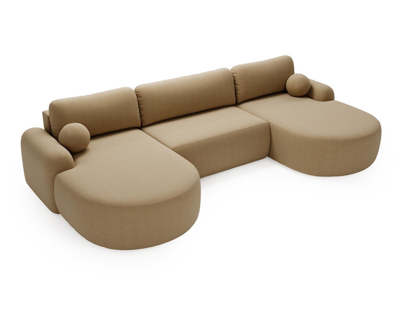 Ecksofa U Form Bouclé OLIO Beige