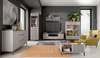 TV-Schrank mit 2 Klappen VIVAS geriffelte Front BLAU