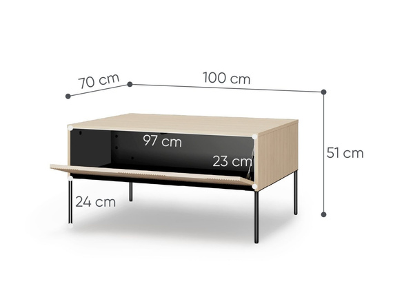 Modern Couchtisch mit Stauraum WAVE