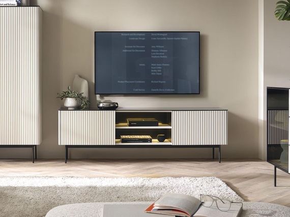 TV-Schrank Kaschmir elegant gerillte Front OMBIS