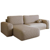 Ecksofa L-Form Links Schlaffunktion Stauraum Tedis Beige