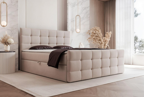 Boxspringbett Cloudy 200x200 mit topper beige PADDY