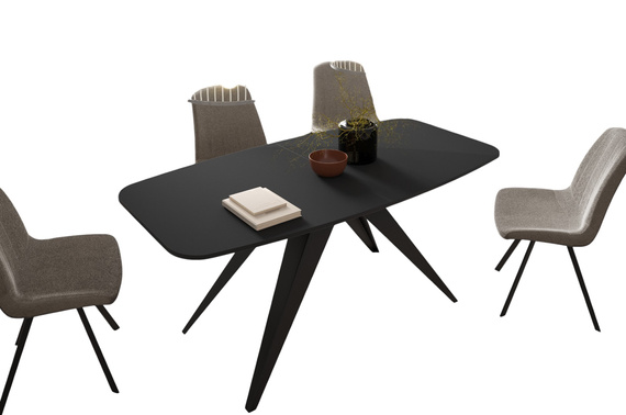 Großer Esstisch 180 cm Schwarz LENO